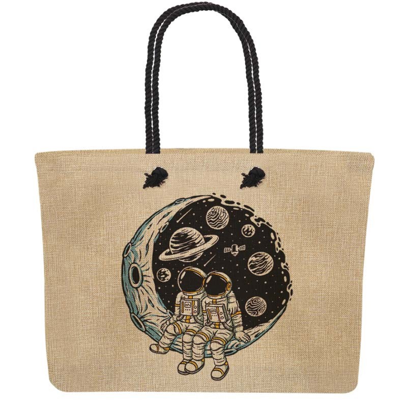 Bolso, bolsa, yute, asas, cuerdas, personalizado