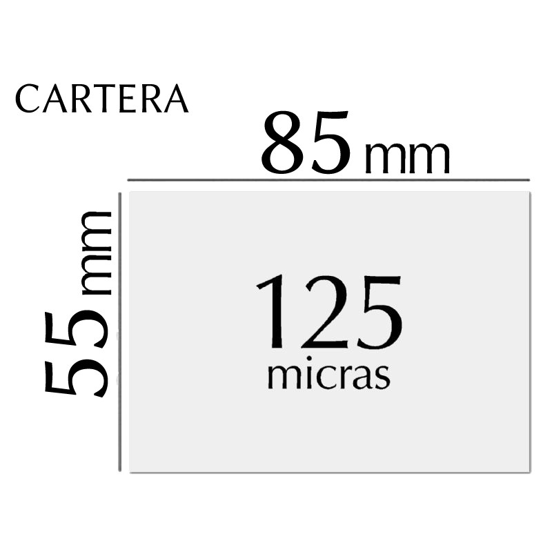 Plastificado carnet (55 x 85 mm) 125 micras