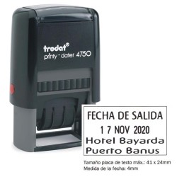 Cuño y fechador entintaje automático 23x40 mm