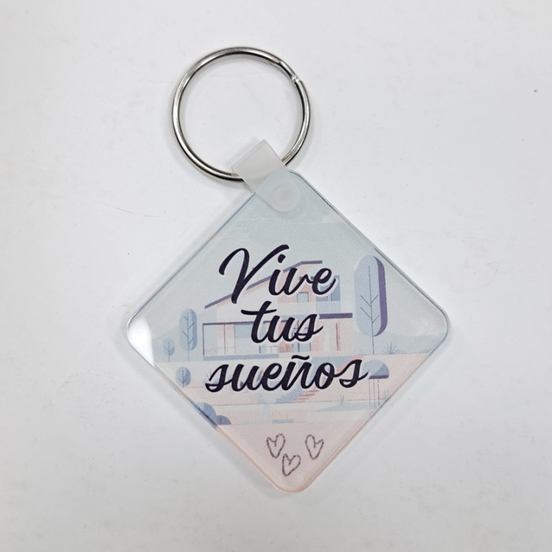 llavero, metacrilato