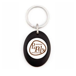Llavero moneda carrito plástico negro
