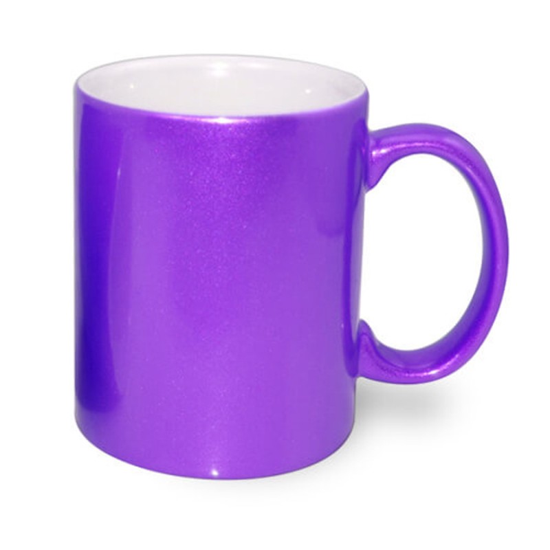 Taza, ceramica, morada