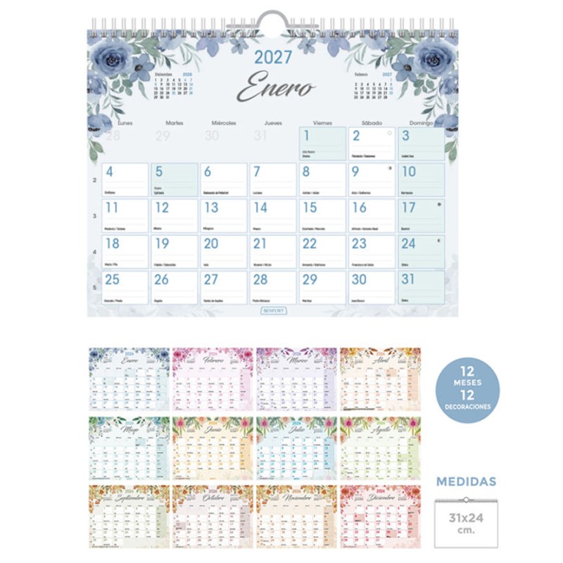 Calendario pared 31x24 cm. VINTAGE SENFO