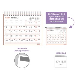 Calendario magnético 17 x 13,5 cm. SENFO