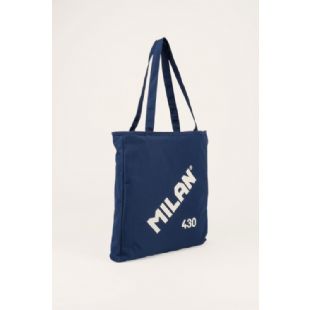 Bolso shopper SINCE 1918 MILAN AZUL MARINO con cremallera