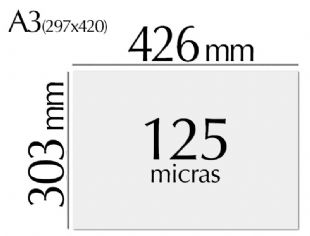 Plastificado A3 (297x420 mm) 125 micras